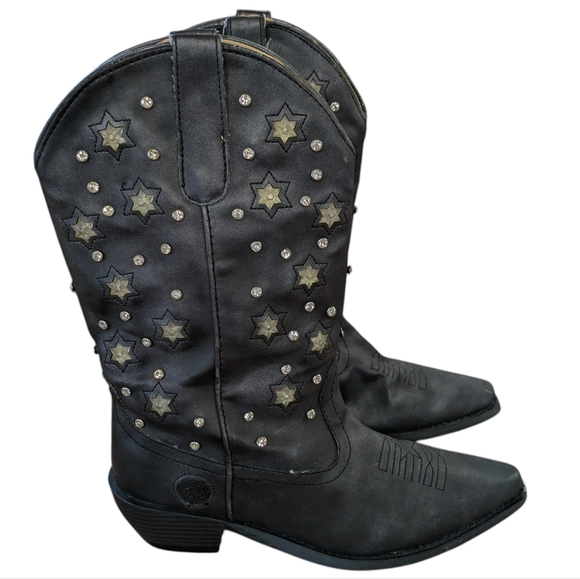 Roper Starlights Navy Studded Cowboy Boots Size 7 - Picture 2 of 13